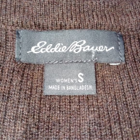 EDDIE BAUER WOMENS SMALL BROWN SWEATER - Picture 15 of 15